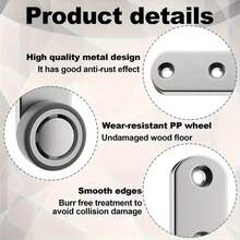 12件套重型静音推拉门滚轮套件，包含4个滚轮和8个螺丝 - 金属结构，定向轮，适用于床下储物柜、储物盒、轨道轮、推拉门五金套装、推拉门五金 - 彩色 - 查看 9