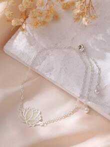 1pc Lotus Element Blue & Green Glow-In-The-Dark Adjustable Bracelet (Needs To Be Charged To Glow, Won't Glow Without Charging)