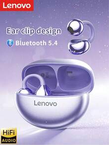 O Lenovo-TA410 é um novo fone de ouvido esportivo com tecnologia de condução aérea e óssea, do tipo clipe, com bateria de longa duração e alta qualidade de som. - Roxa - Ver 9