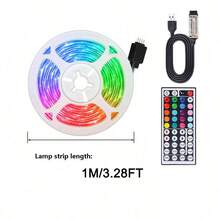1-20米（3.2-65英尺）RGB LED灯带，全屋装饰照明套装（含USB控制线和44键遥控器） - 65英尺可裁剪LED灯带/灯串，简约风格，暖色/亮色变色灯，柔韧易粘贴安装，适用于电视背光照明
