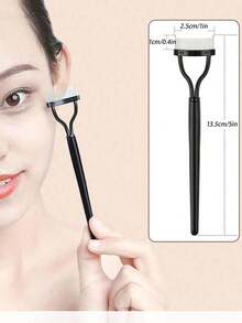 2pcs Carbon Steel Straight Handle Eyelash Separator, Eyebrow Brush, Eyeshadow Brush, Spoon, Spoon Brush - Multicolor - View 2