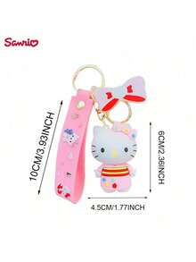 SANRIO 1个三丽鸥官方授权趣味周边钥匙扣卡通可爱钥匙链漂亮日常背包挂件汽车钥匙装饰派对礼物送给女朋友 - 彩色 - 查看 2