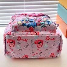 迪士尼史迪奇粉色背包 – 耐用多口袋背包，饰有史迪奇和天使图案 – 时尚卡通印花成人旅行背包 – 舒适肩带 – 正版迪士尼主题实用日常包 - 彩色 - 查看 7