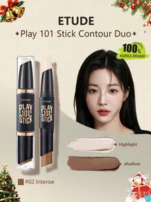 ETUDE Play 101 修容双色盘 02 浓郁色彩，4克/0.14盎司，01 经典色，02 浓郁色彩，03 自然色，柔滑易推开的修容高光二合一产品，打造自然立体的面部轮廓，自然阴影效果，韩式妆容，5.8克/0.2盎司 - 02 Intense - 查看 1