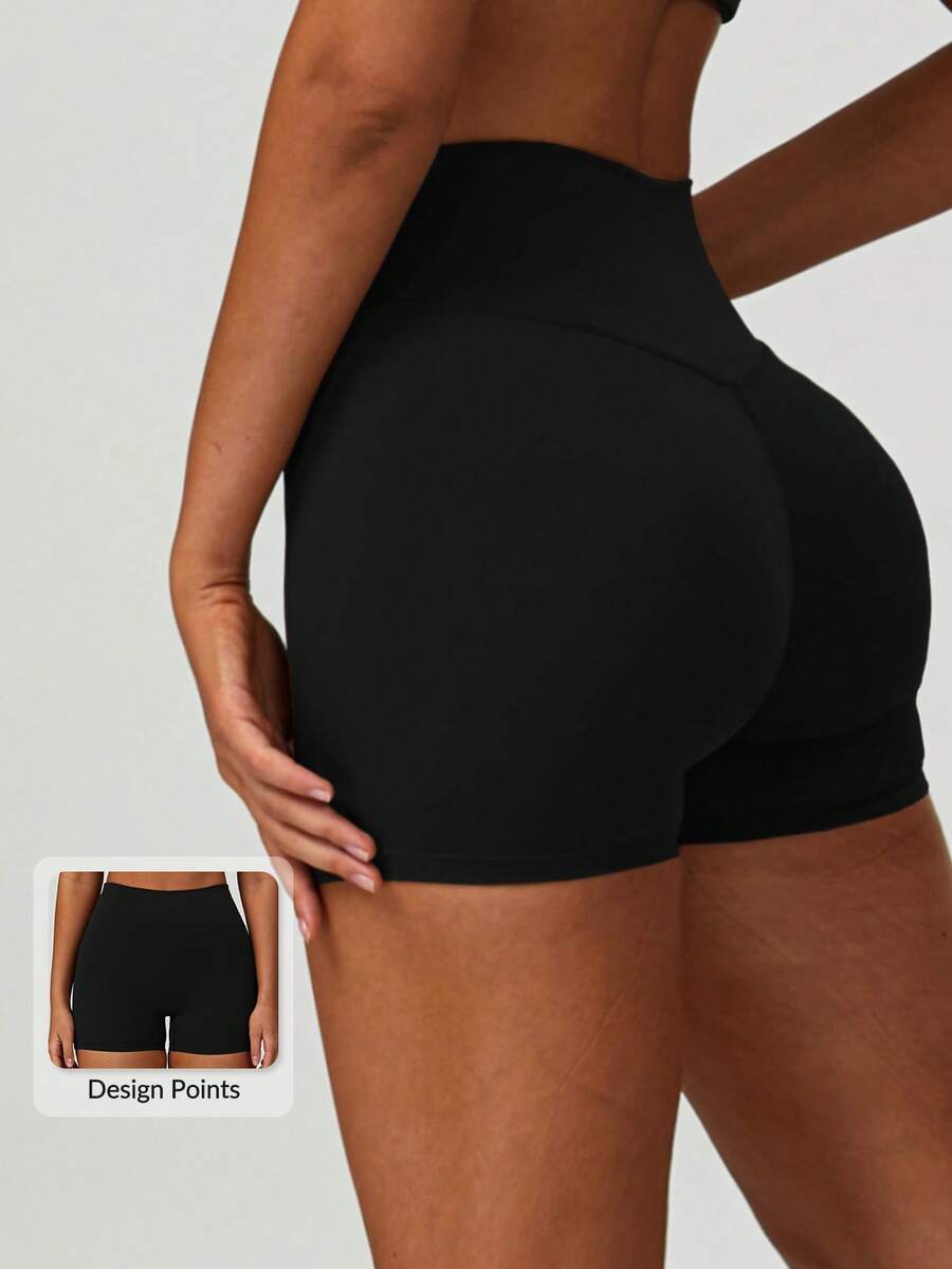MASKERT Quần short thể thao nữ, quần short yoga, quần short chạy bộ, quần tập thể dục ngoài trời, quần thường ngày, quần short thể thao co giãn cao, thoải mái và thân thiện với da, thích hợp mặc ở nhà, màu đen mùa hè. - màu đen - Xem 1