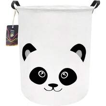 PANDA - HKEC 19.7'' Waterproof Foldable Storage Bin Dirty Clothes Laundry Basket Canvas Organiser Basket for Laundry Hamper Toy Bins Gift Baskets Bedroom Clothes Baby Hamper(Panda) - Panda - Ver 1