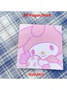 Sanrio 50Pcs Melody Kuromi Sticky Notes Cartoon Stickers Message Stickers Stickers Dog Message Stickers Christmas Halloween New Year Gift Party Favors (Some Parts May Be Random) - Multicolor - View 7