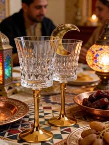 5 قطع/10 قطع مجموعة مشابك أكواب بشكل هلال لامع، علامات شراب عاكسة ذهبية، ديكور طاولة حفلات حديث، تفاصيل هلالية فريدة، مشابك أكواب براقة أنيقة، تصميم مانع للانزلاق، قابلة لإعادة الاستخدام، اكسسوارات مشروبات زخرفية، تفاصيل أنيقة للطاولة، مناسبة لرمضان والعيد والحفلات والأعراس والمناسبات العائلية والمهرجانات - الذهبي - مشاهدة 8