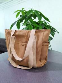 1pc Women Oxford Cloth Tote Bag, Large Capacity Fashion Versatile Shoulder Bag, Work Commute Crossbody Bag, Korean Style