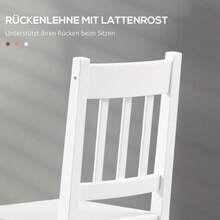 Set Of 4 HOMCOM Dining Chairs, Modern Kitchen Chairs With Backrest, Pine Wood, White, Ideal For The Kitchen And Living Room - White - View 5