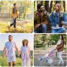 Soft Home Store Water Bottle Carrier Bag,Water Bottle Holder With Straps Phone Pockets Fits  IceFlow  16/24/32/40oz Tumbler - 黑色 - 查看 3