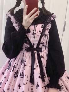 1pc Cute & Gentle Lolita Style Undershirt Top, Suitable For Cosplay, Parties, Performances, Suitable For Layering Or Wearing Alone - Multicolor - View 5