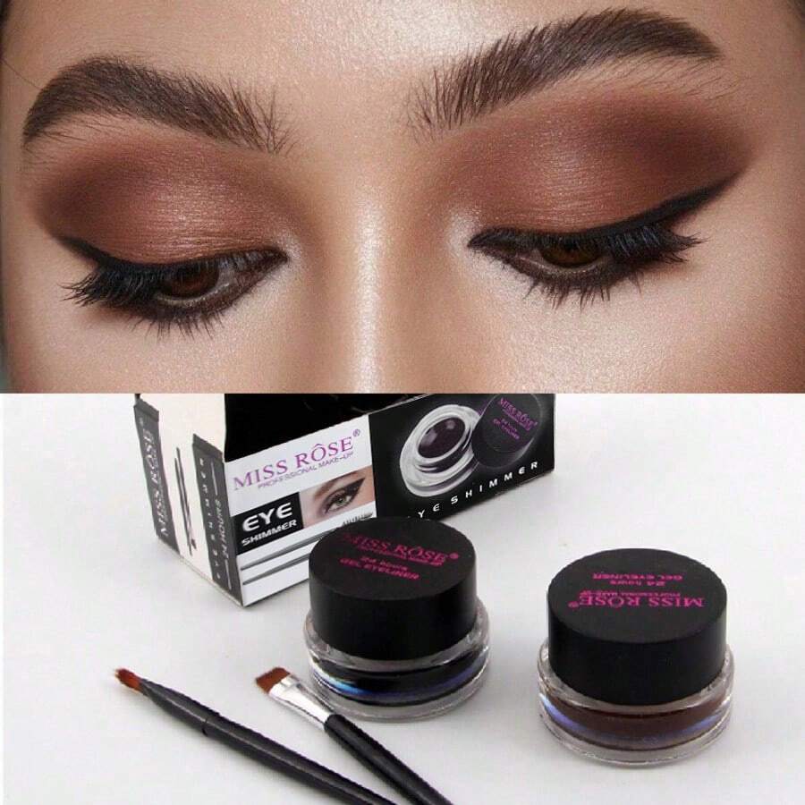 2支迷你眉笔眼线笔套装 | 防水、防晕染、质地顺滑、持久妆效 | 含2支刷子，新手友好 | 黑色和棕色，必备美妆入门套装