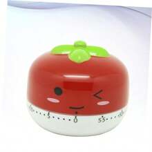 Cabilock 3 Piezas recordatorio de Cocina Temporizador de Tomate Temporizador mecánico de 60 Minutos. Egg Timer de panqueques de Cuenta Regresiva para el hogar Rojo - Rojo - Ver 2