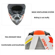 AD 1pc Motorcycle Motocross Helmet, Electric Bike Bicycle Safety Protective Helmet, Mountain Bike Downhill Cap, Unisex All Season - Red and White - View 7