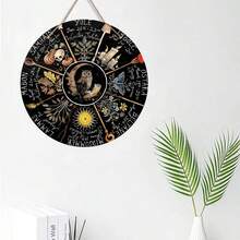 Decorative Wooden Wreath With Rope Hanger, Home Decor Wall Art Design - Multicolor - View 3