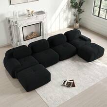 Sofas & Couches - Black + Corduroy + 4 Seat - View 2