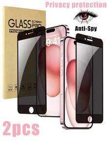 2pcs Privacy Screen Protector With Black Silkscreen Printed Borders, Compatible With IPhone 15/15 Plus/15 Pro/15 Pro Max, 14/14 Plus/14 Pro/14 Pro Max, 13 Mini/13/13 Pro/13 Pro Max, 12 Mini, As Well As 16/16 Pro/16 Plus/16 Pro Max, 17/17 Air/17 Pro/17 Pro Max. Scratch-Resistant, Fingerprint-Proof, Anti-Drop, Effectively Protects Privacy, Perfectly Fits Your Phone Case. - Black - View 12