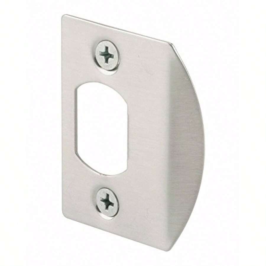 Prime-Line E 2457 Standard Latch Strike 1-5 8 in. Steel Satin Nickel Finish Pack of 2 - NquelSatinado - Ver 1