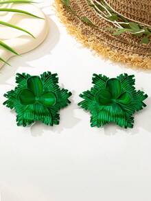 1 Đôi bông tai hoa văn cổ điển phóng khoáng, thanh lịch, thích hợp cho các bữa tiệc, tiệc chiêu đãi và đeo hàng ngày. - màu xanh lá - Xem 5