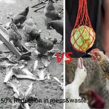 1pc Chicken Vegetable Net Bag Poultry Fruit Holder Chicken Cabbage Feeder Treat Feeding Tool For Hen Goose Large Birds Chicken House - Black Feeding Net - View 4