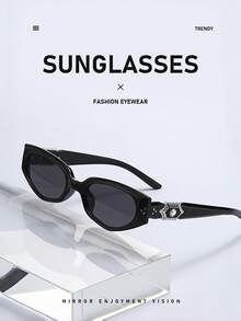 1副奢华水钻猫眼时尚眼镜，女士2026新款复古时尚眼镜，设计师街头风 - 彩色 - 查看 6