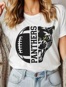 Panthers Mascot SVG , Panthers Football SVG, Varsity Panthers Shirt, School Spirit Mascot Svg - White - View 1