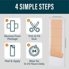 Láminas de silicona para cicatrices, cinta para cicatrices (1.6"X 6",10 piezas), cobertura de cicatrices, adecuada para todo tipo de cicatrices - Multicolor - Ver 4