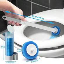 Juego de Cepillo de Inodoro Deshechable 30pcs Escobilla Para Inodoro Desechable Trae Tu Propia Solución Limpiadora Con 30 Cabezales de Repuesto y Portacepillos de Almacenaje Para Limpieza de Baño - Juego de 30 piezas - Ver 2