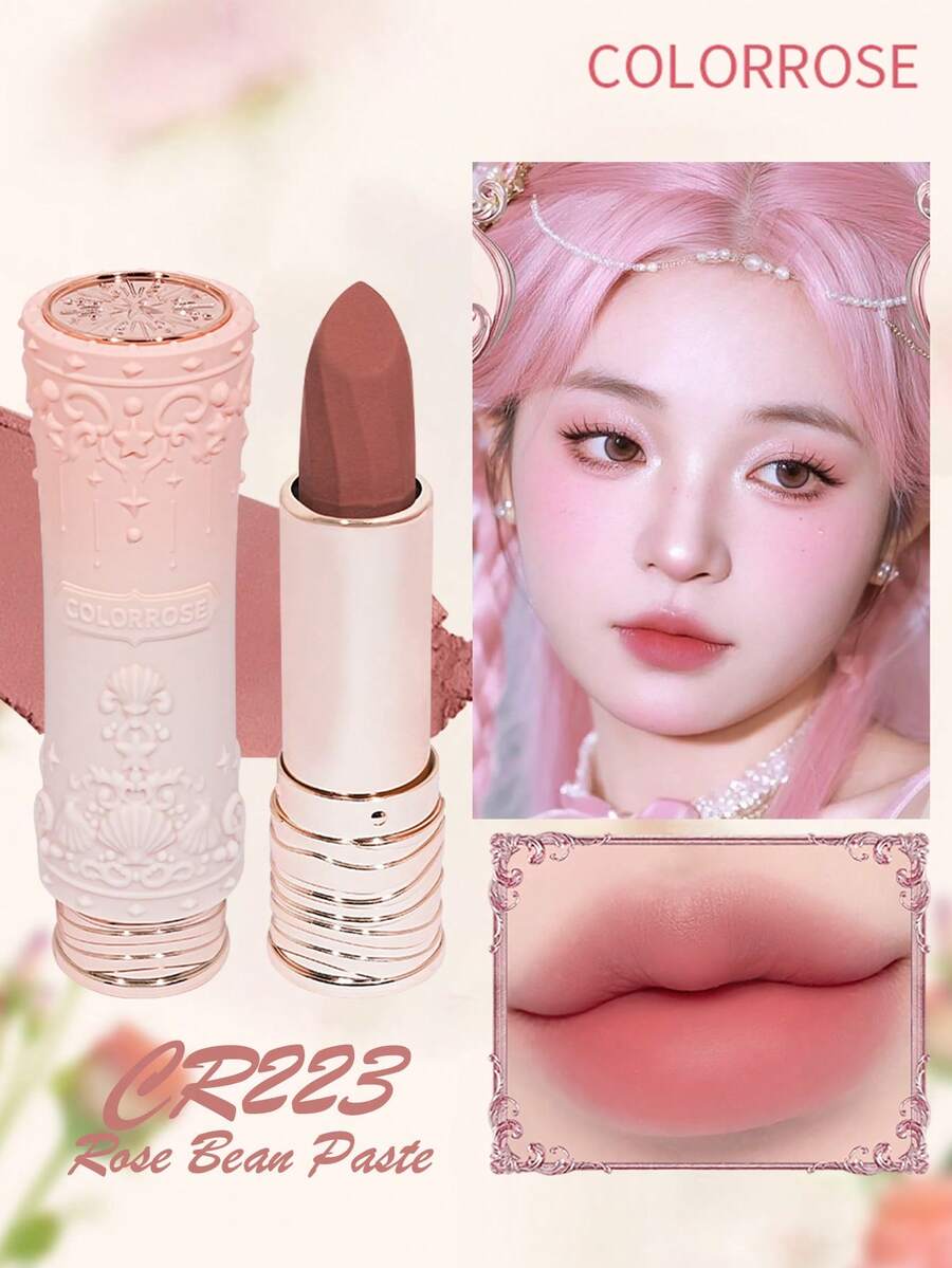 COLORROSE Lightweight Matte Lipstick, Creamy Texture, Soft Matte Finish, Lightweight And Non-Sticky, High Color Payoff Lipstick, Infused With Moisturizing Cream Formula, Ideal For Everyday Makeup - CR223 - View 1
