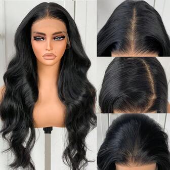 Women's Long Body Wave Synthetic Wig - Natural Look Lace Front With 13x6 Lace Base, High Density 180% Volume, Heat Resistant Fiber For Everyday, Party, Costume - Suitable For All Light Beige Tones & Ethnicities