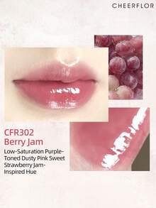 CHEERFLOR Dreamy Music Box Series Lip Gloss, Shimmery Makeup Effect, Moisturizing And Pigmented, Infused With Jojoba Seed Oil And Avocado Oil To Nourish Lips, Long-Lasting Color, Lightweight Liquid Lipstick, Suitable For Everyday Makeup - CFR302 - 查看 2