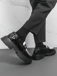 男士鳄鱼纹压花休闲乐福鞋，轻便舒适，休闲德比鞋