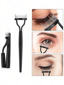 2pcs Carbon Steel Straight Handle Eyelash Separator, Eyebrow Brush, Eyeshadow Brush, Spoon, Spoon Brush - Multicolor - View 5