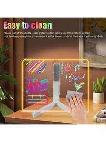 One Acrylic LED Illuminated Drawing Board With Stand, Which Can Be Used As An Illuminated Memo Board, LED Message Board Or Drawing Board. It Comes With 7-Color Pens And Is Suitable For Offices, Schools, Homes, Back-To-School Season And Other Occasions. - Multicolor - View 9