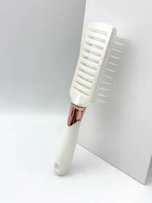 1pc Pearl White Styling Comb, Fluffy Dry & Wet Use Oil Hair Curling Comb - White - View 8