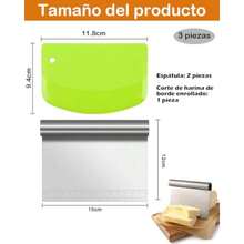 XGE3 Piezas Etulas Reteria Alisador De Paste Ras Para Reteria Adecuado Para La Panadería Familiar y Para Uso esional Se Puede Didir Pan Pizza o Pastelería - Plataverdeblanco - Ver 2