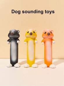Giocattolo masticabile durevole per cani, giocattolo a forma di lontra in lattice con squittio, adatto per cani di taglia media e piccola, per masticare, dentizione, alleviare la noia, addestramento interattivo - Multicolore - Visualizzare 9