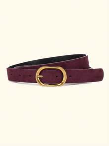1pc Black Fashionable Women's Skinny Waist Belt With Buckle - Belt - View 4