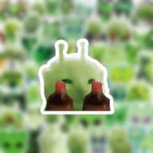 100pcs Funny Cat Alien Stickers, Abstract Alien Cat Creative Stickers, Handmade DIY Stickers For Phone, Tablet - Multicolor - View 4