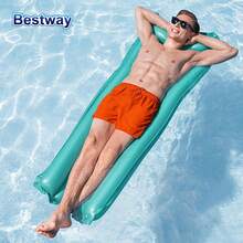 Bestway 44007 夏季三色可选成人充气游泳池漂浮垫，充气气垫游泳池漂浮垫，适用于泳池、河流和海洋 - 青碧色 - 查看 1