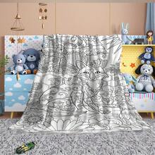 1pc Colorable Geometric Cat Graffiti Blanket - Long Plush All-Season Sofa Bedspread With Free Coloring For & S, Soft Warm Bedding Gift, Cozy For Rooms (Blanket Only - No Markers Included) Four Seasons Universal Multifunctional Blanket/Perfect Gift, Aesthetic Design And 2D Printing Technology Is An Ideal Companion For Sofa Napping, Traveling Camping, Home Decoration And Office Embellishment.A Thoughtful Gift For Thanksgiving, Christmas, Valentine's Day, Father's Day, Mother's Day And Other Festivals Special Moments Such As Birthdays, Weddings, Anniversaries And More.Exclusive Gifts For Family Members, Partners, Parents, Ren, Grandparents Or Dear Friends.They Are Perfect For Beds, Living Rooms, Offices, Beaches,Newly Expanded Themed Collections To Meet A Variety Of Styles And Scenar. - 多色15 - 查看 4