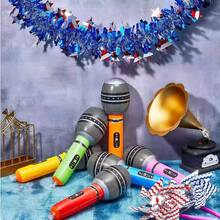 10pcs Colorful Inflatable Microphone - Vibrant Party Favors And Rock Star Theme Decorations - Random Colors - Vibrant Party Favors & Rock Star Theme Decorations - Multicolor - View 5