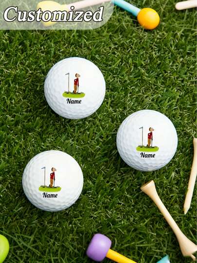 Customized Text Golf Balls, Personalized Golf Balls, Father's Day Gift, Unique And Unforgettable Gift For Golfers | Perfect Commemorative Gift For Dad, Boyfriend, Family, Friends, Best Choice For Birthday, New Year, Valentine's Day, Gifts For Him, Gifts For Her, Valentine's Day Gift