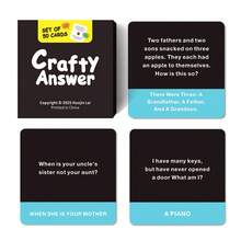 SMILE TALK 1PC Fun Riddle Card Game – A Tabletop Party Game Featuring Guessing Challenges, Perfect For Valentine's Day, Halloween, And Christmas Gifts. An Ideal Choice For Holiday Gifting, Friends, And Family Gatherings. Includes 50Cards - Black - View 10