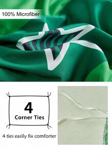 2/3pcs Set Green Football Sports Pattern Digital Print Duvet Cover Set, Modern Cartoon Children & Teens Bedding Set, Soft & Breathable, Machine Washable, All Season, (1 Duvet Cover + 1/2 Pillowcase, Excluding Filler)