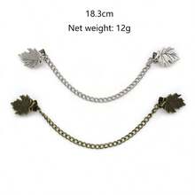 1件复古花朵链条开衫夹女士复古流苏扣斗篷衬衫领女式胸针别针饰品情人节、妈妈、母亲节礼物 - 復古銀色 - 查看 7