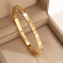 Gold Plated Heart Zirconia Bracelet Set For Women Stainless Steel Anti-Tarnish Jewelry - Multicolor - View 2