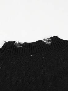 Áo len nam cổ tròn, hàng mới về mùa Thu/Đông, họa tiết chữ thập phong cách Gothic màu đen và hồng, dáng rộng. - Hồng - Xem 10