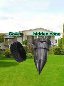 1pc Set Watering Can Key Hider | Realistic Key Storage Device With Cone And Lid, Garden Watering Nozzle Shaped Storage, Lawn Sprinkler Key Storage, Disguised Convenient Storage Device, Friend Funny Hiding Device, , Waterproof And Corrosion-Resistant For Outdoor Garden Lawn, Easy To Insert Underground